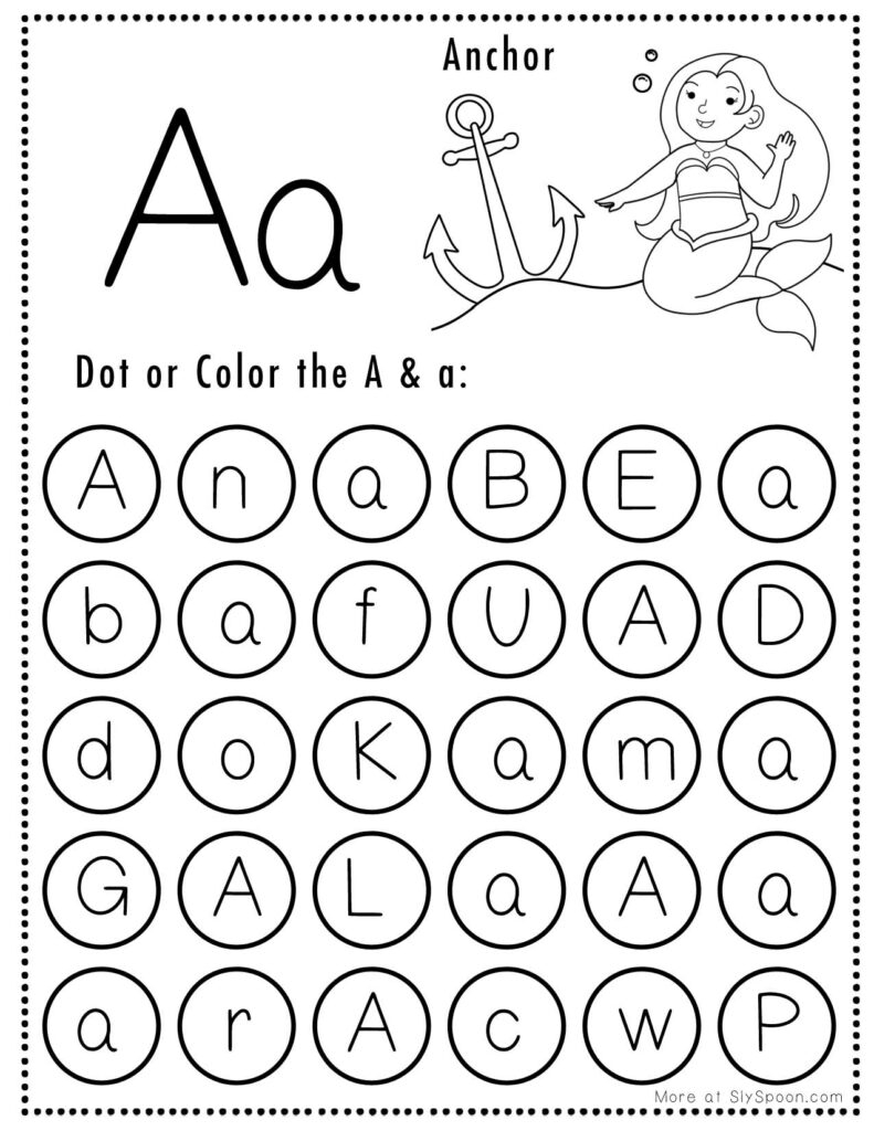 letter a worksheets free printables