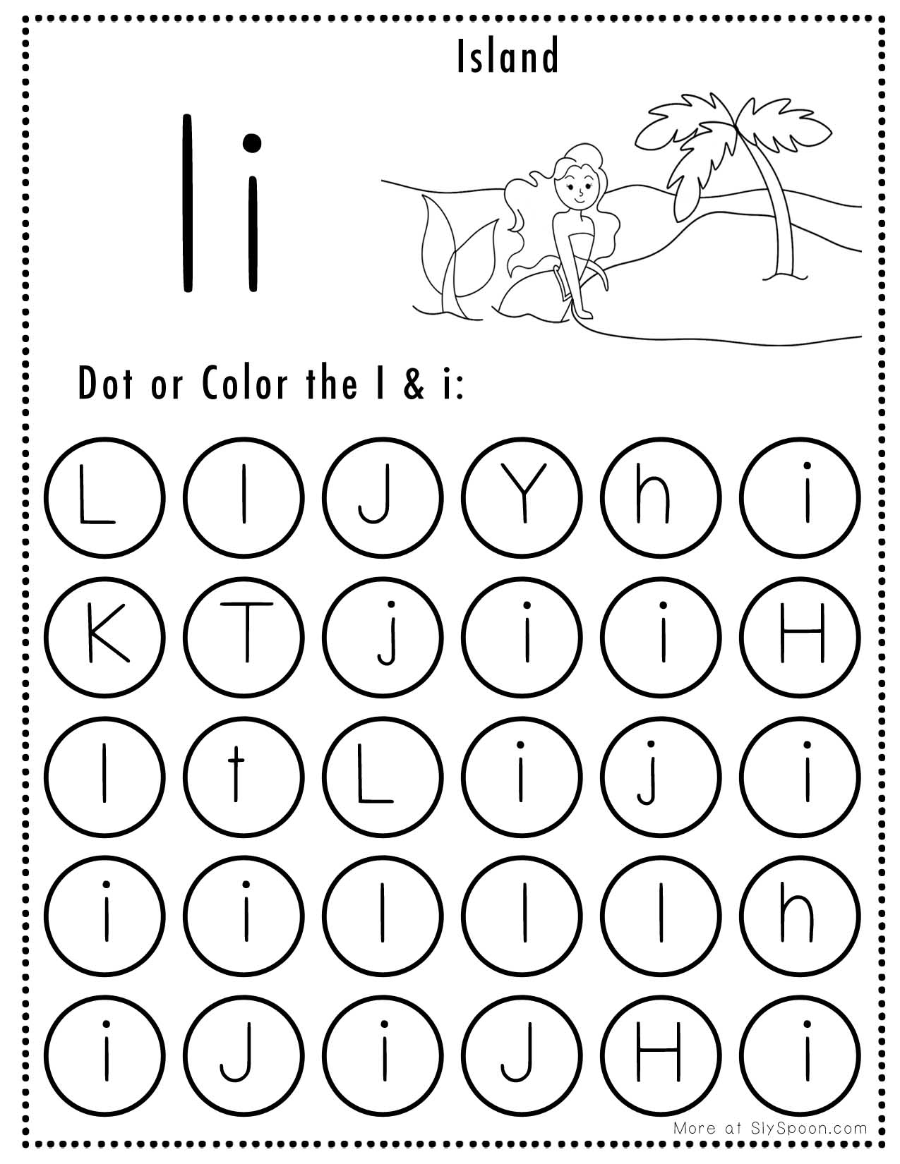 Free Alphabet Do A Dot Printables Worksheets Letter I Mermaid Themed Sly Spoon Free Alphabet Do A Dot Printables Worksheets Letter I Mermaid Themed Sly Spoon