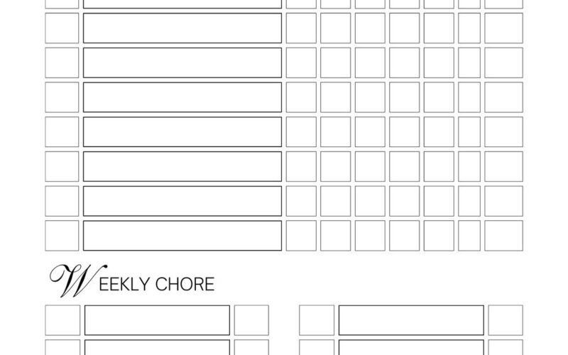 Free And Customizable Chore Templates