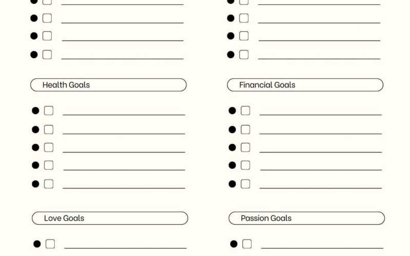 Free And Customizable Goals Templates