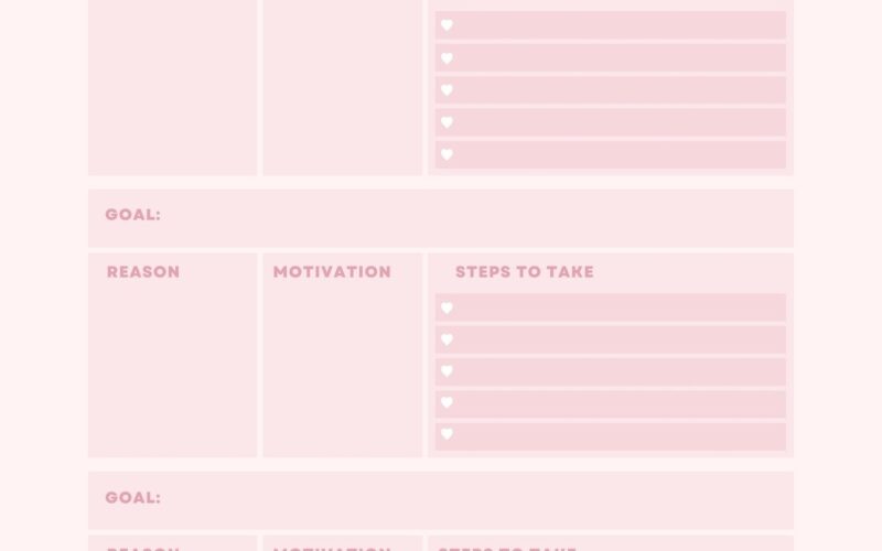 Free And Customizable Goals Templates