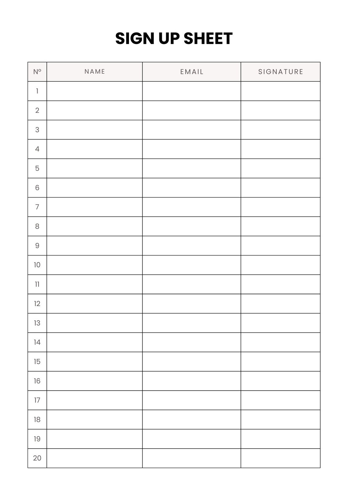 Free And Customizable Sign Up Sheet Templates