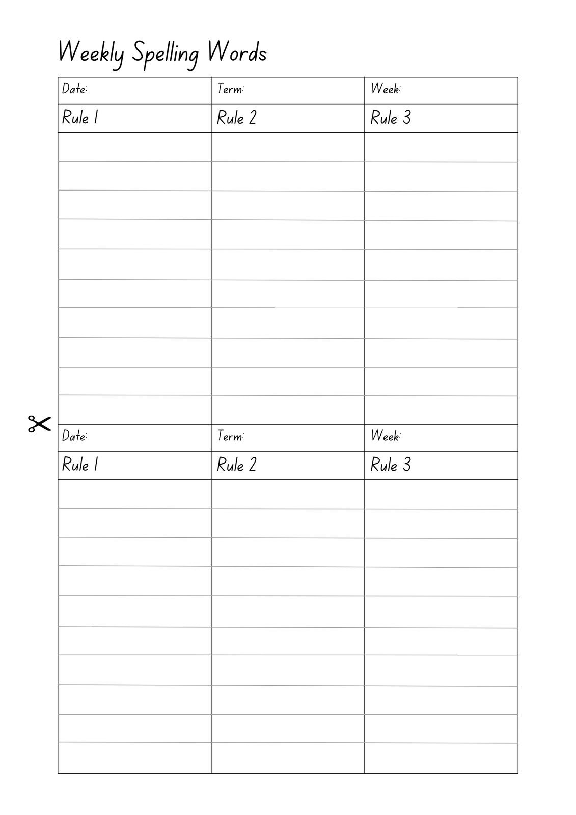 Free And Customizable Spelling Templates Free And Customizable Spelling Templates