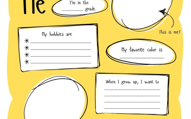 Free And Printable All About Me Worksheet Templates Canva