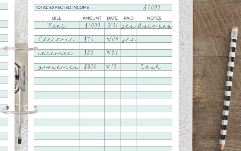 FREE Beginner Printable Budget Worksheet Savor Savvy