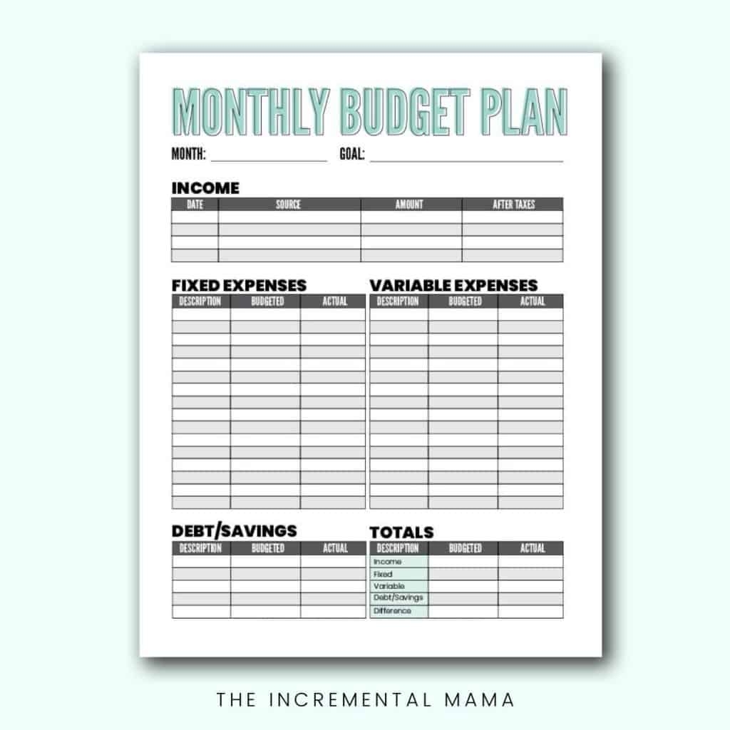 free printable beginner simple budget worksheet