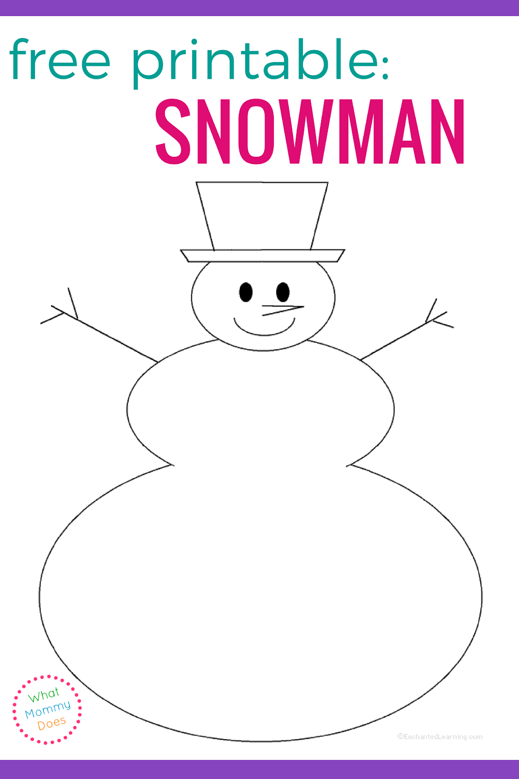free snowman template printable