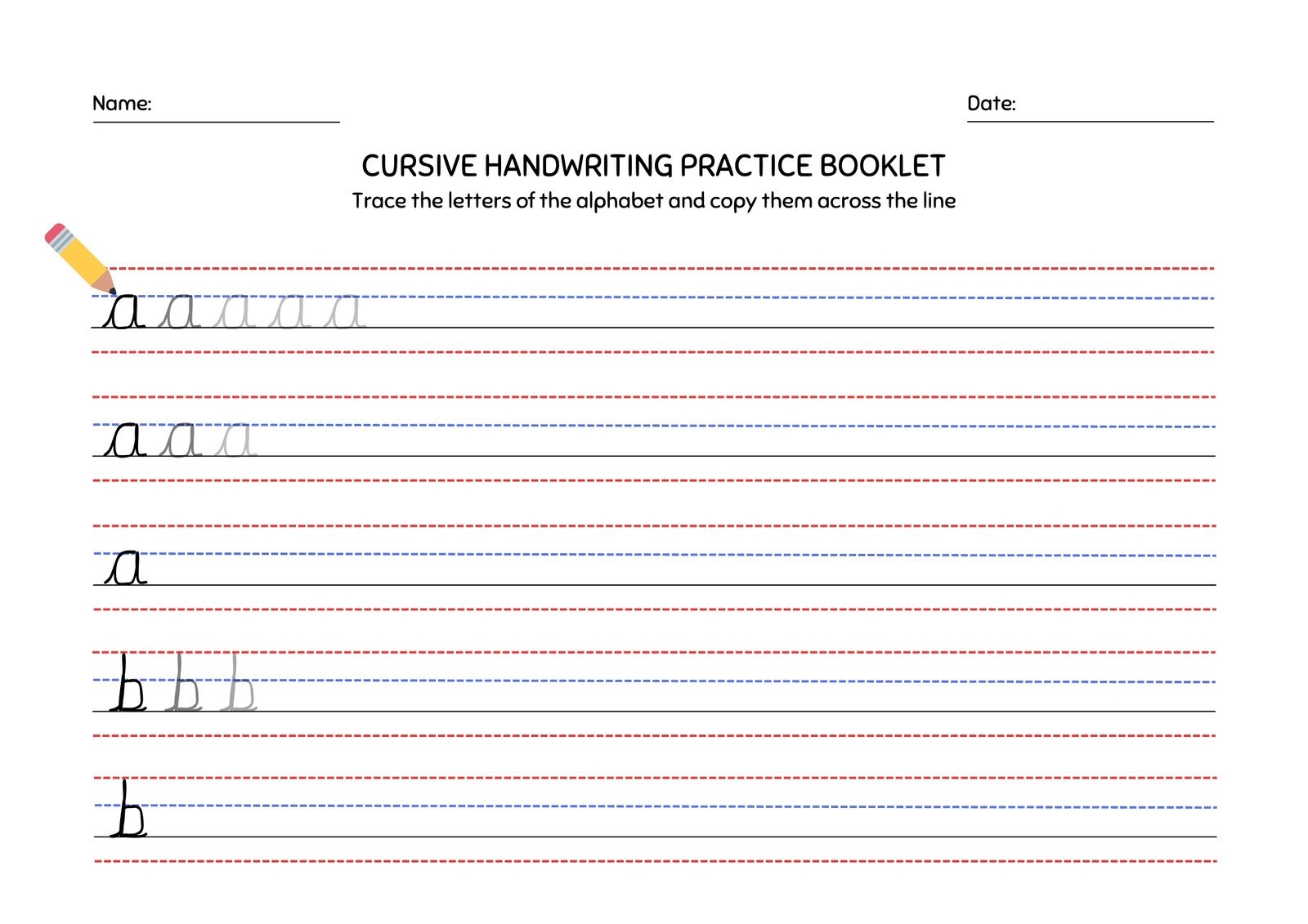 Free Custom Printable Handwriting Worksheet Templates Canva