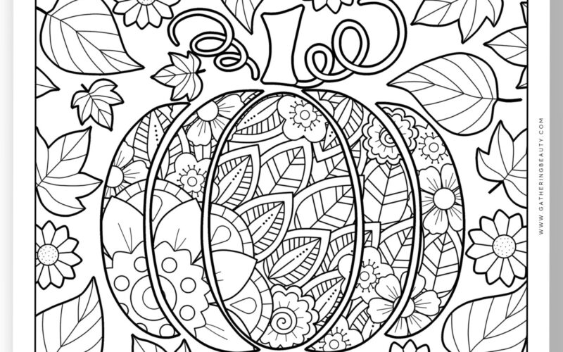 Free Fall Colouring Pages For Adults Gathering Beauty