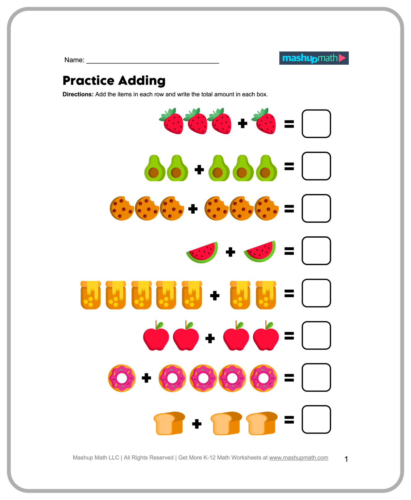 free printable math sheets for kindergarten