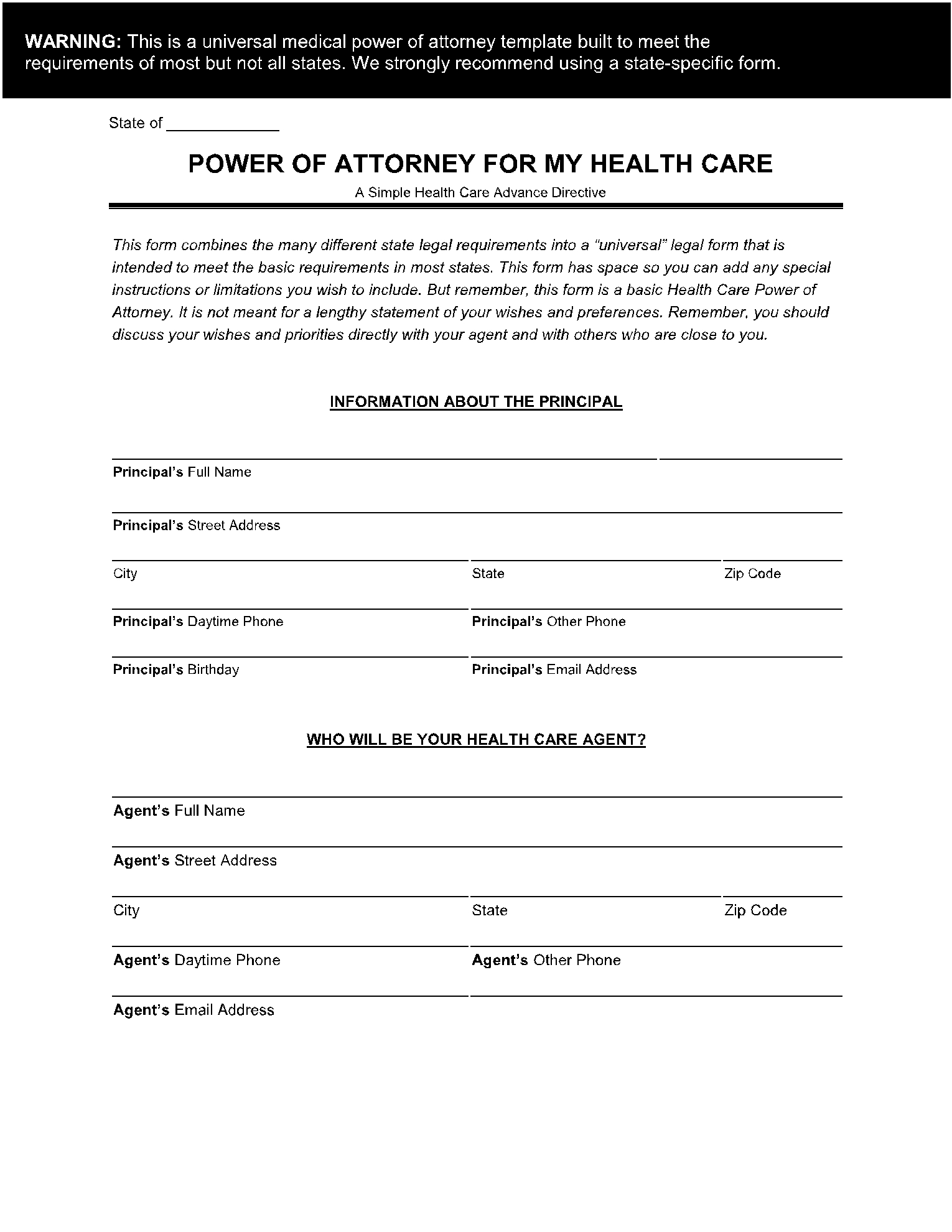 free printable medical power of attorney template free printable medical power of attorney template