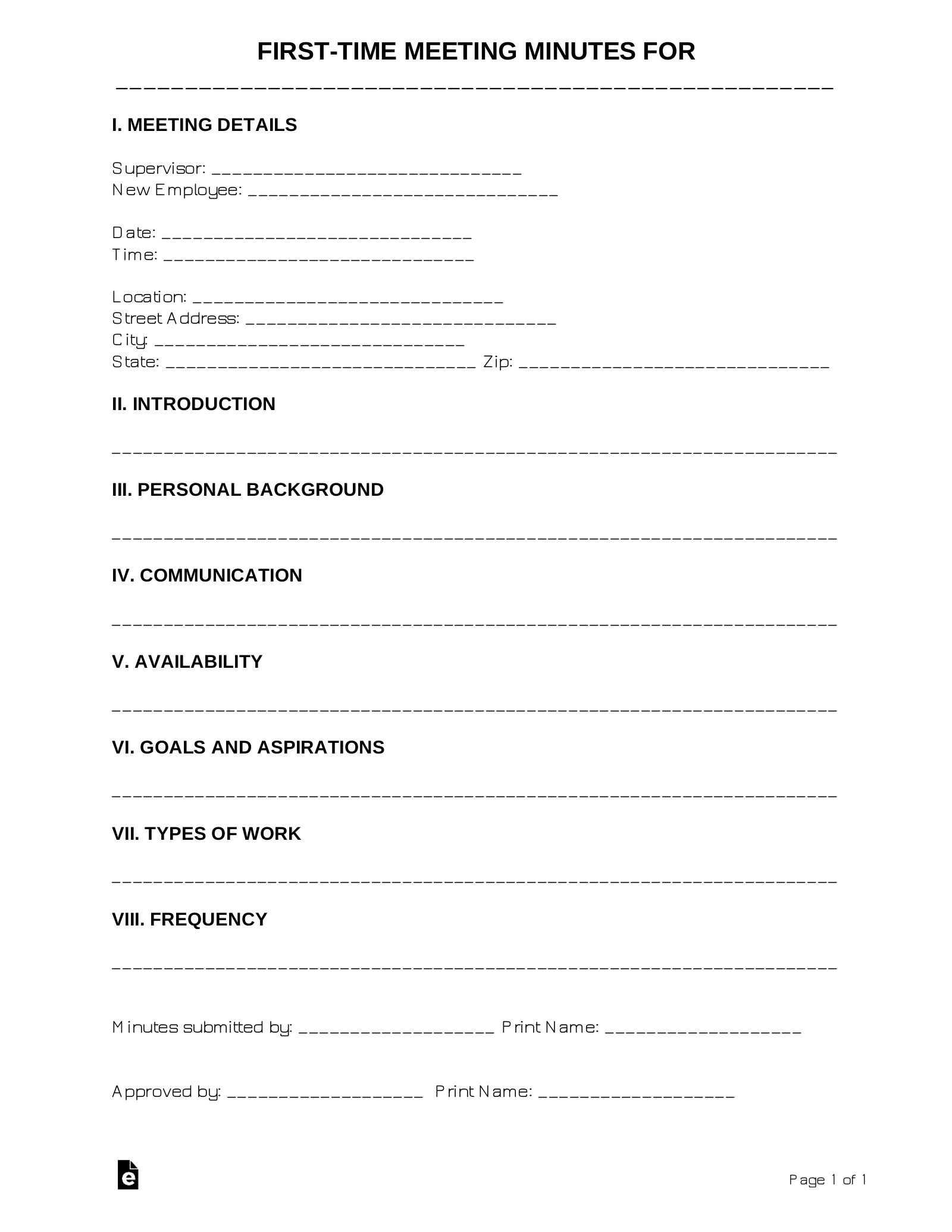 Free Meeting Minutes Templates 20 PDF Word EForms
