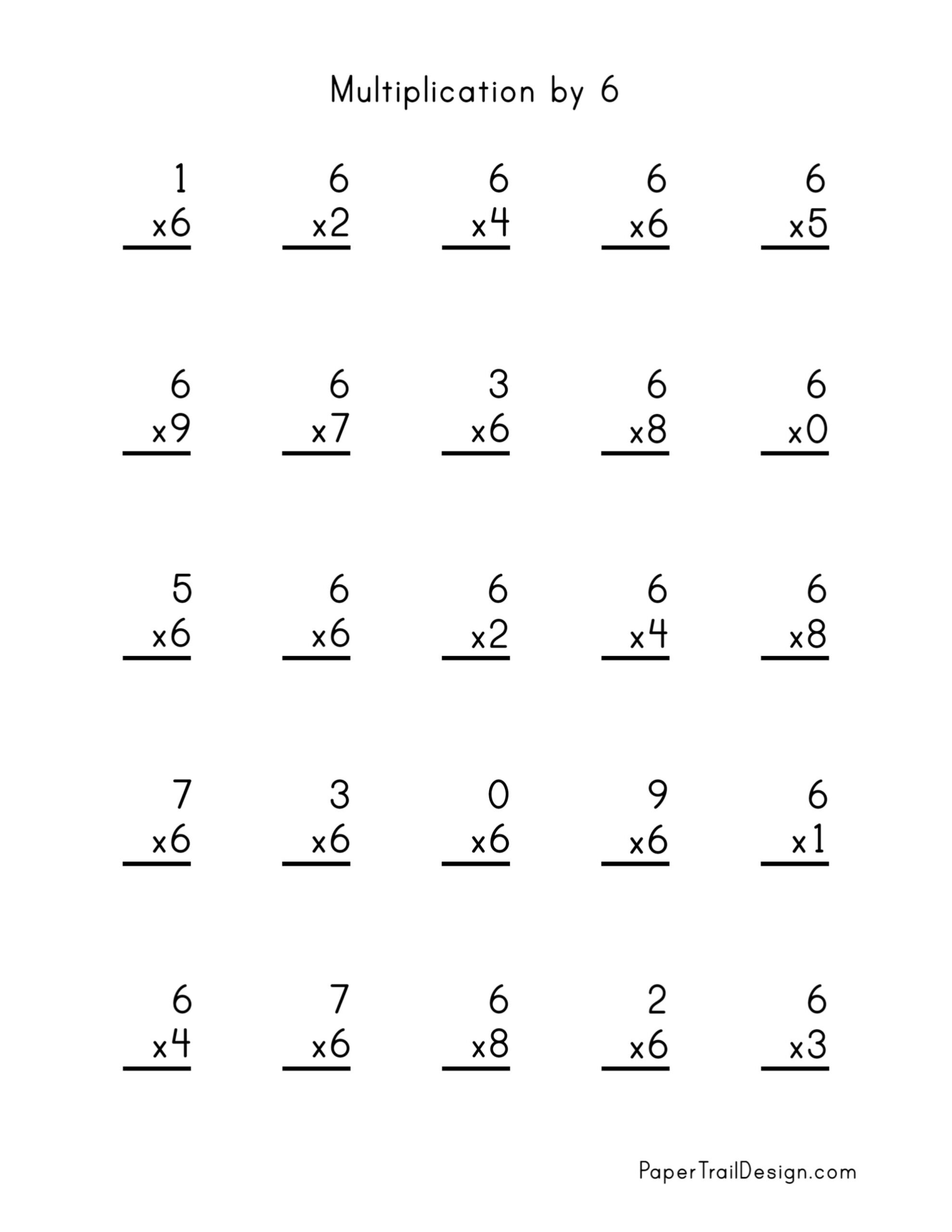 multiplication worksheet printable