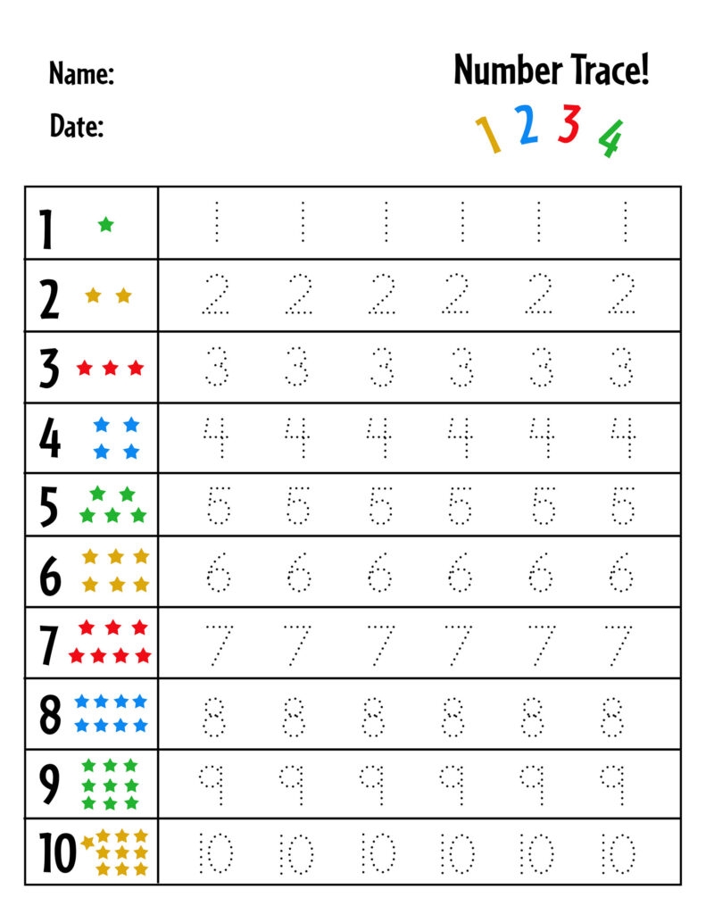 free printable number tracing worksheets