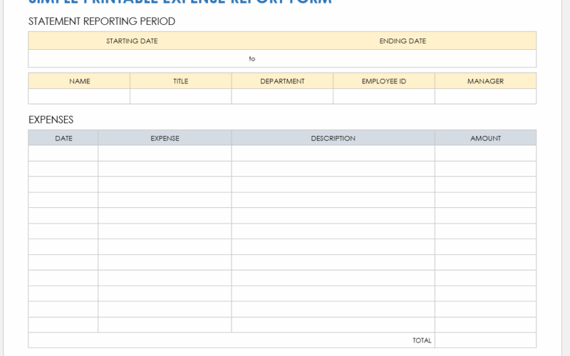Free PDF Expense Report Templates And Forms Smartsheet