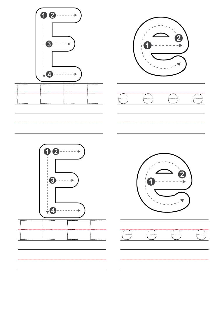free printable letter e worksheets