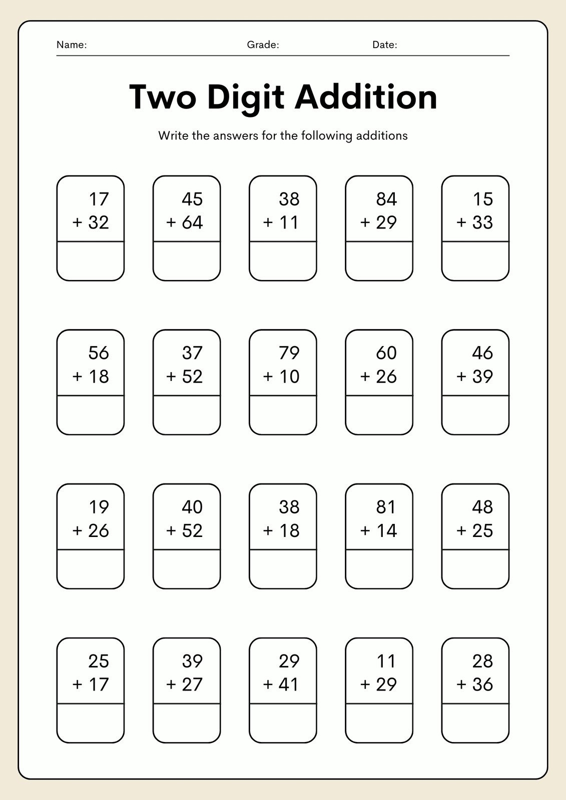 printable math worksheet