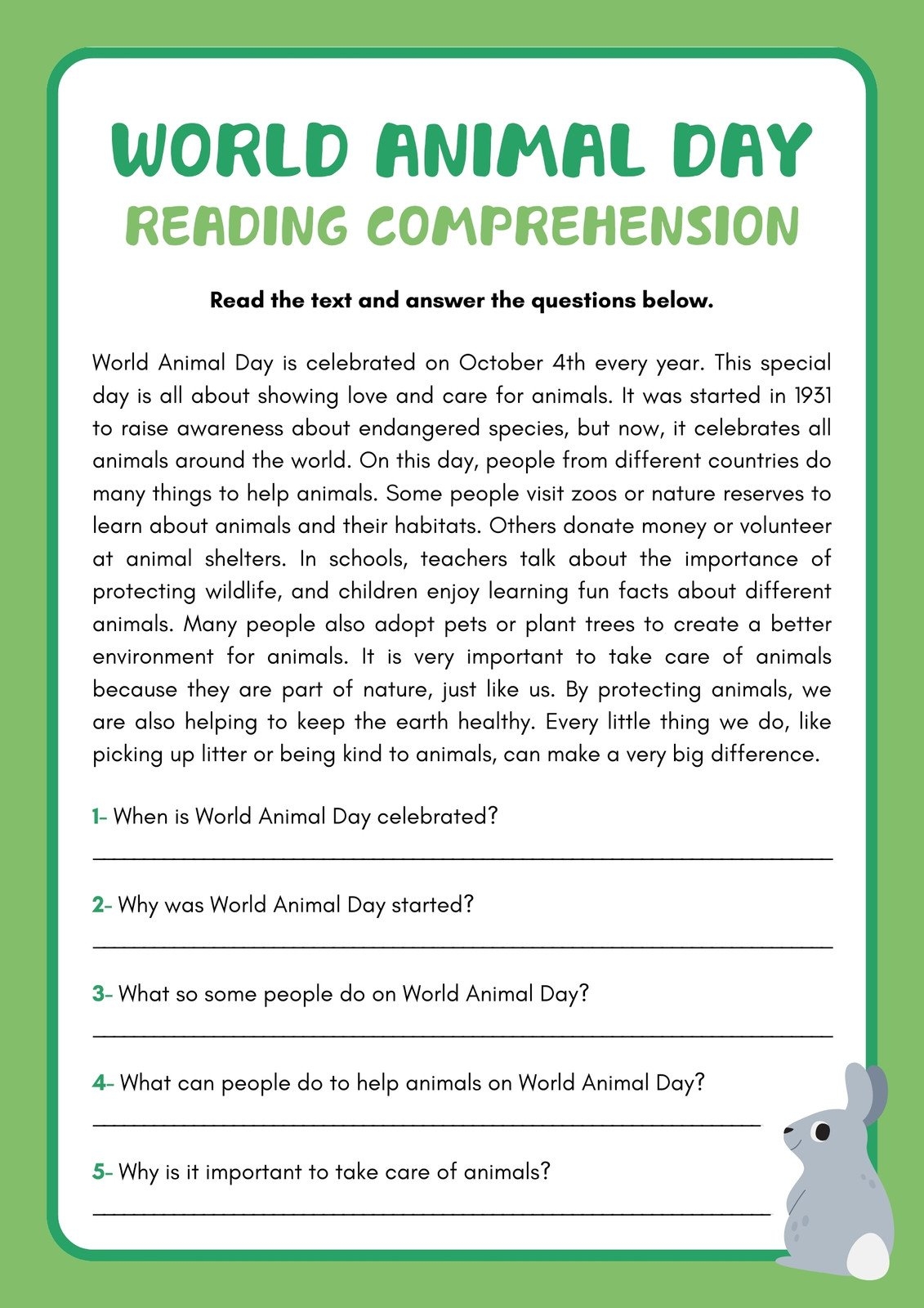 printable reading worksheets for 3rd grade
