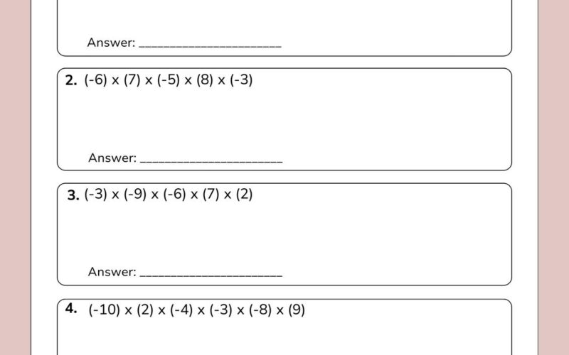 Free Printable 8th Grade Math Worksheet Templates Canva