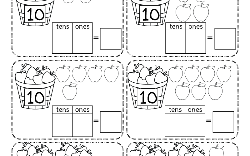 Free Printable Apple Place Value Worksheet