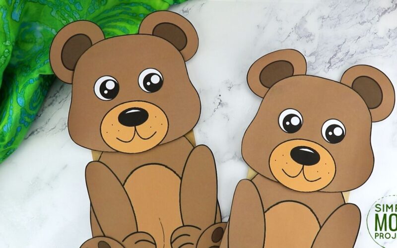 Free Printable Bear Paper Bag Puppet Template Simple Mom Project