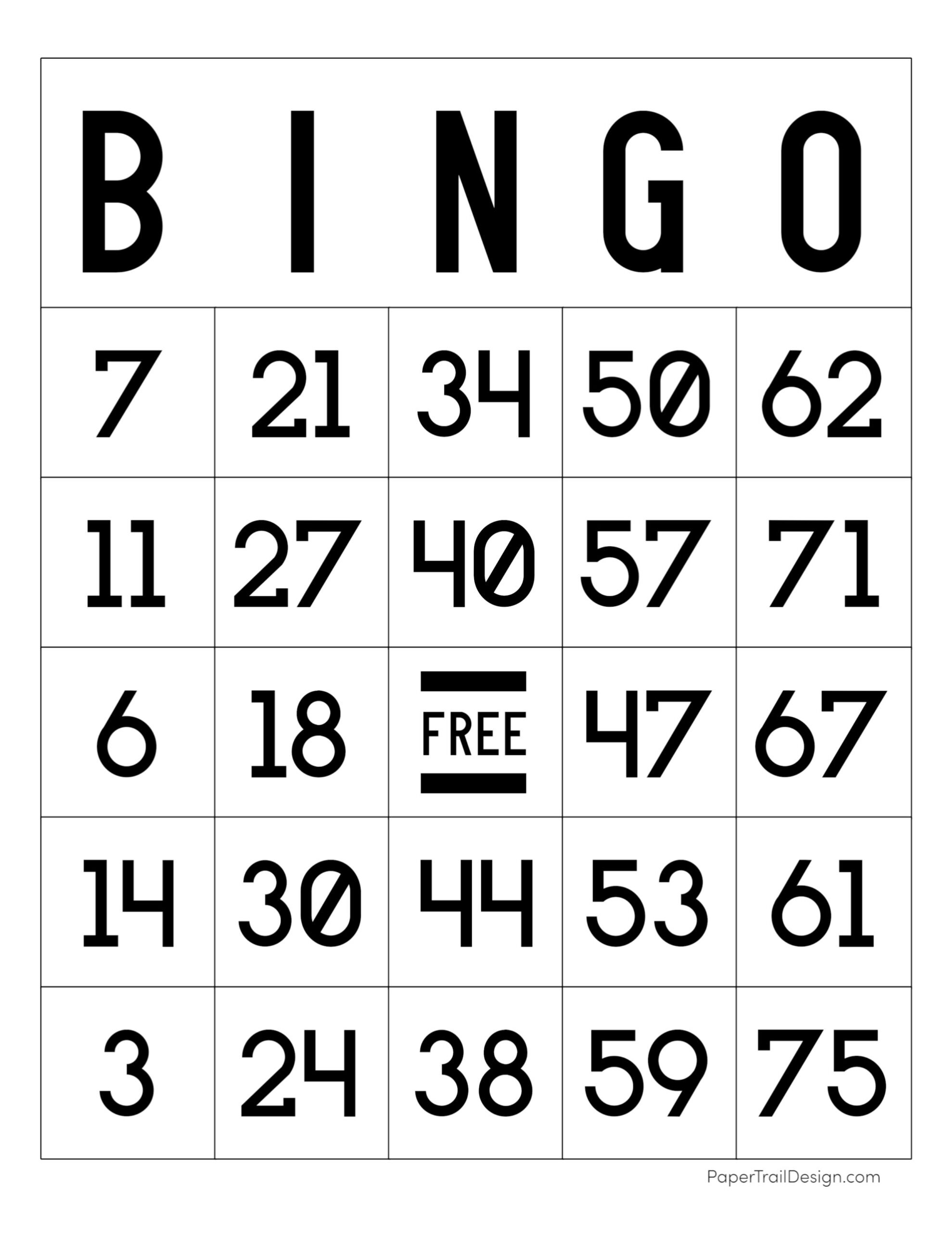 Free Printable Bingo Cards Paper Trail Design Free Printable Bingo Cards Paper Trail Design