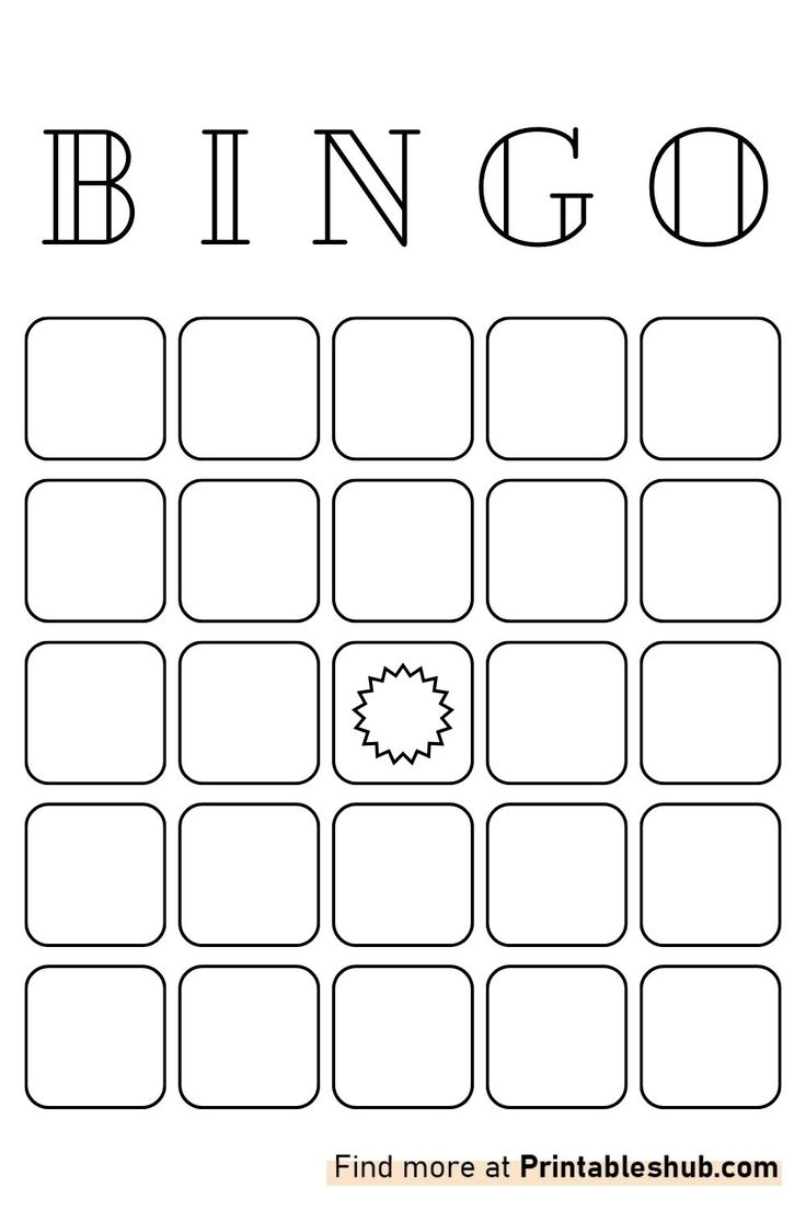 bingo template printable
