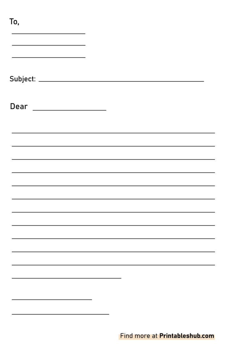 Free Printable Blank Letter Template PDF Free Printable Blank Letter Template PDF