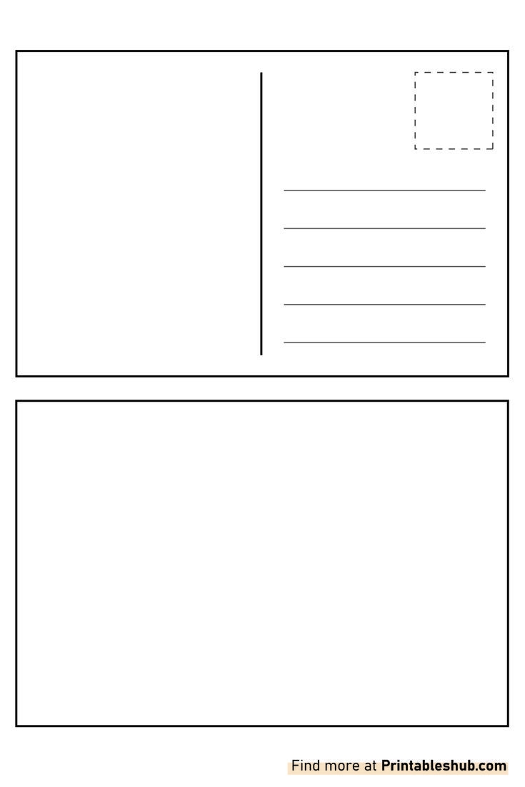 Free Printable Blank Postcard Template PDF Free Printable Blank Postcard Template PDF