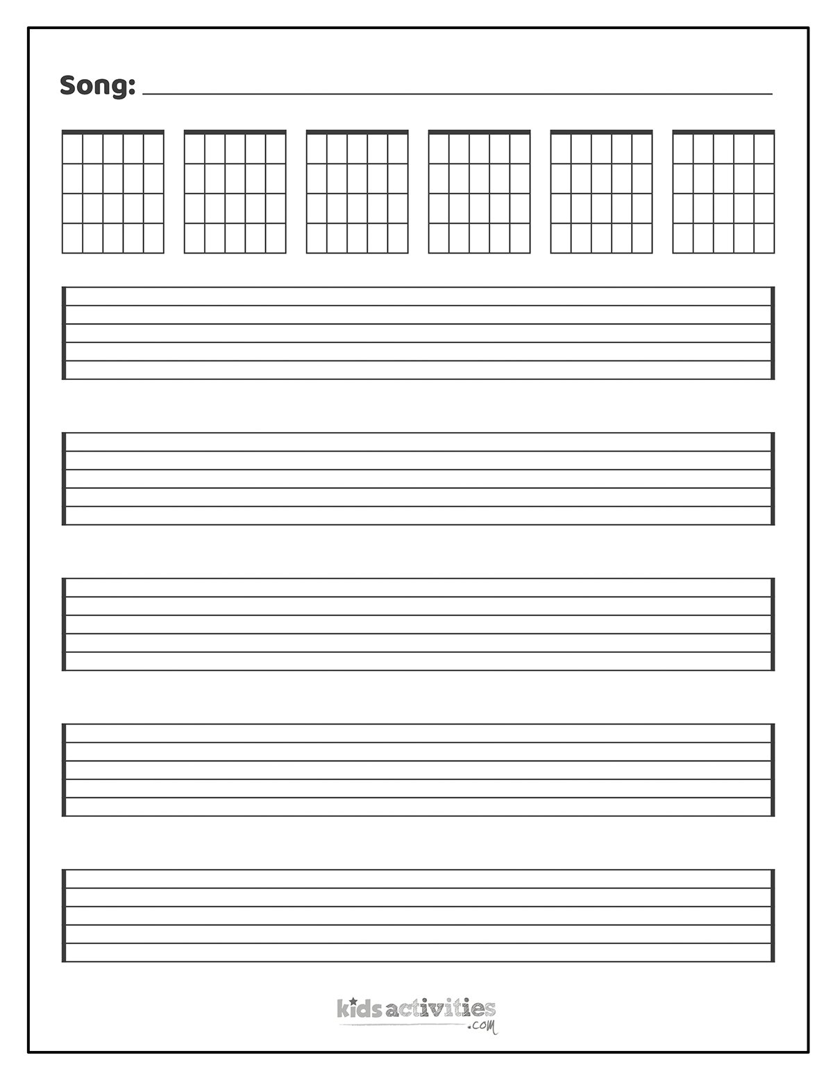 printable sheet music blank