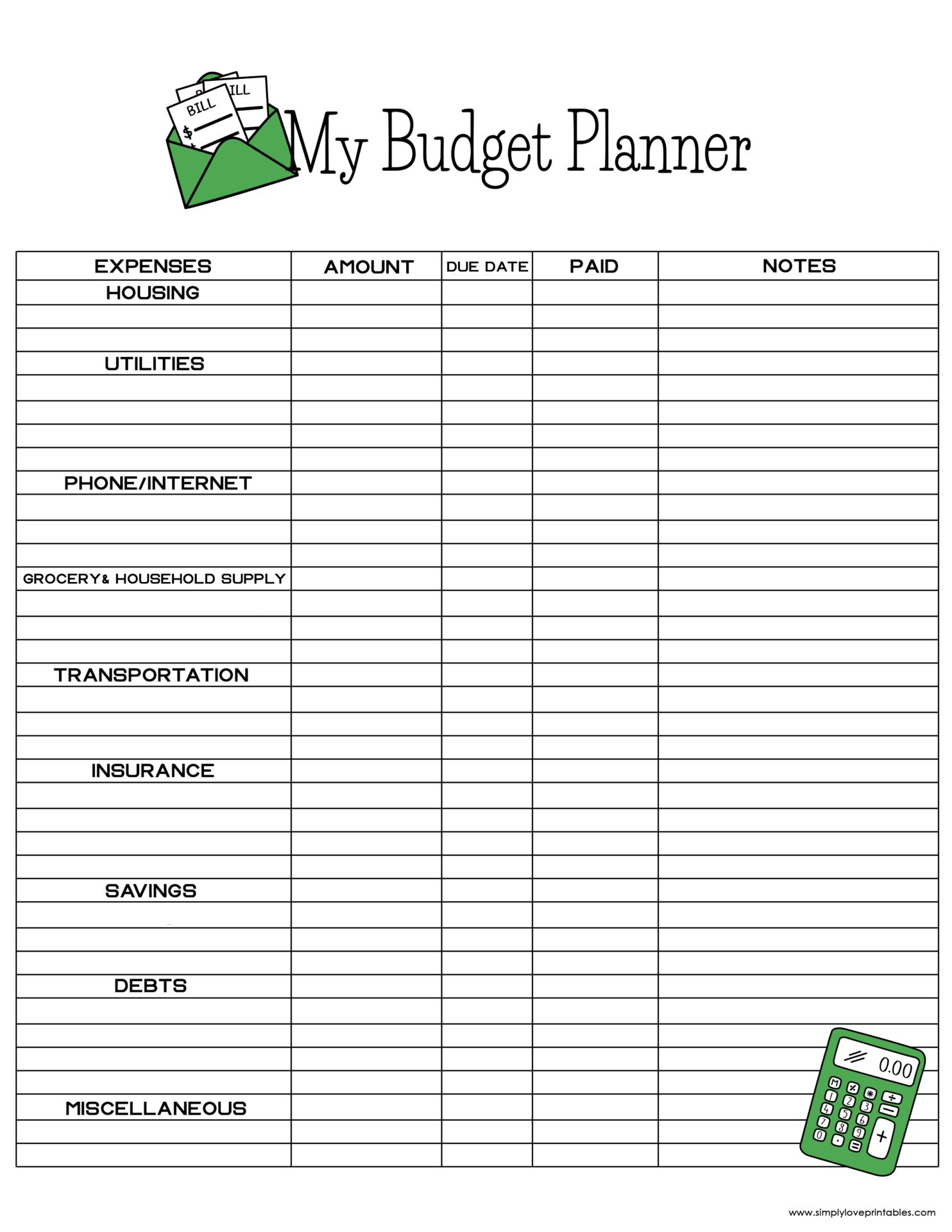 free budgeting worksheets printable