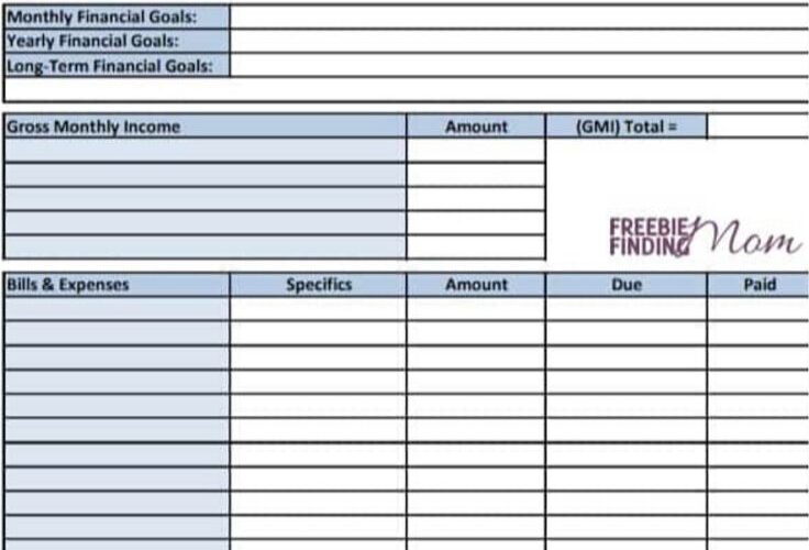 FREE Printable Budget Worksheet