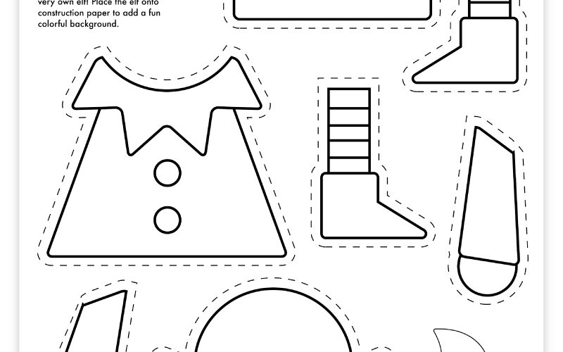Free Printable Build An Elf Craft Pjs And Paint