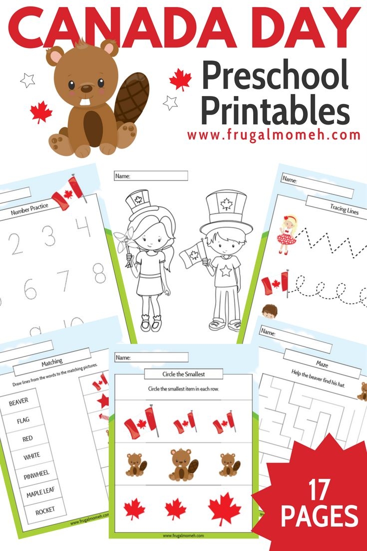 Free Printable Canada Day Preschool Activity Book