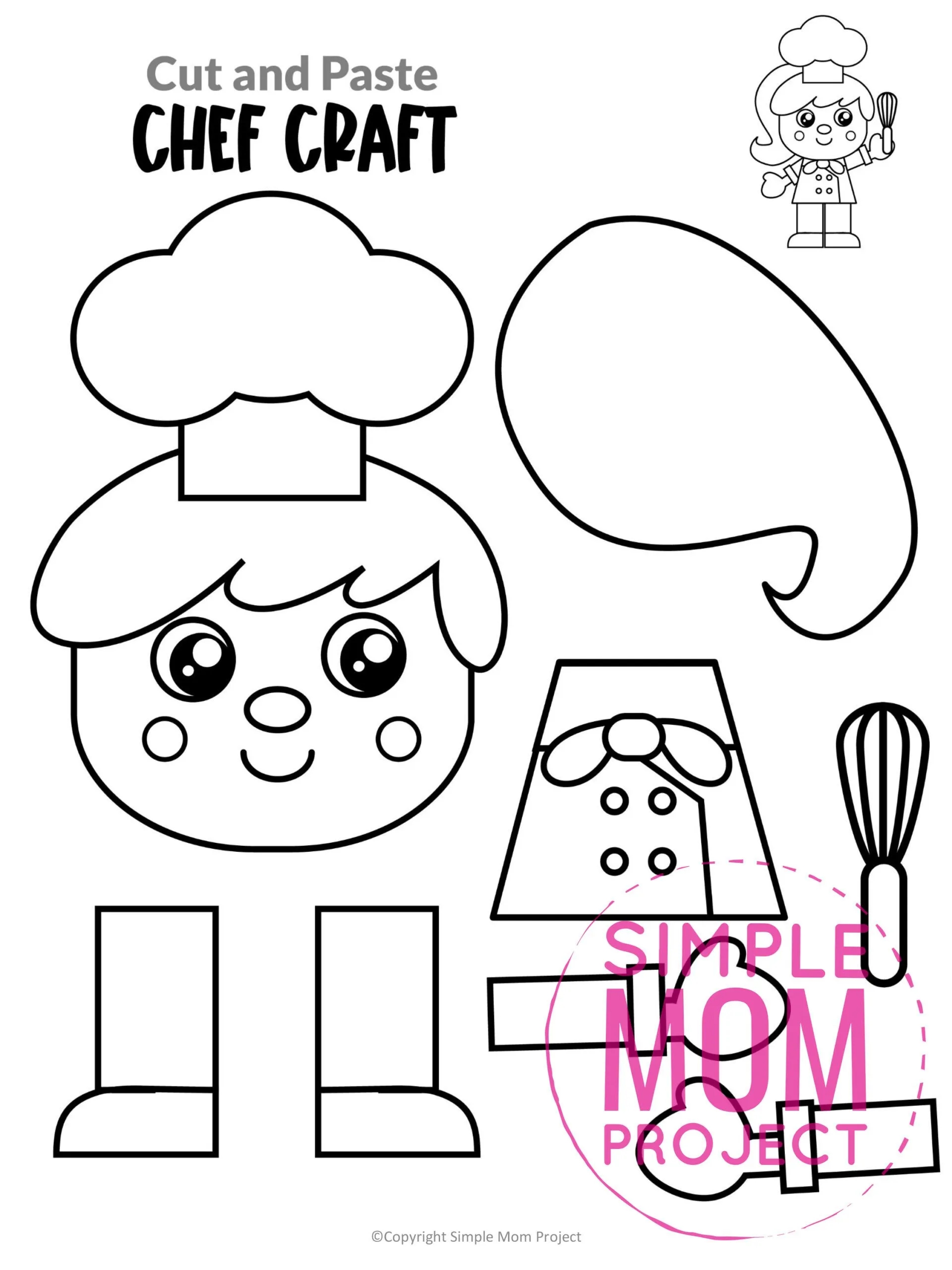Free Printable Chef Craft Template Simple Mom Project Free Printable Chef Craft Template Simple Mom Project