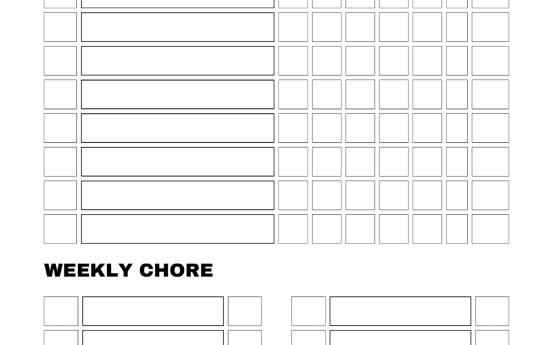 Free Printable Chore Chart PDF Template For Kids