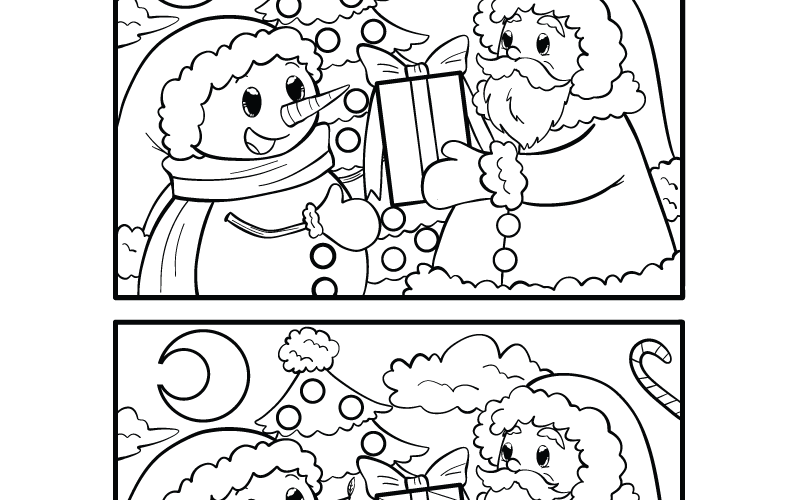 Free Printable Christmas Spot The Difference Worksheet