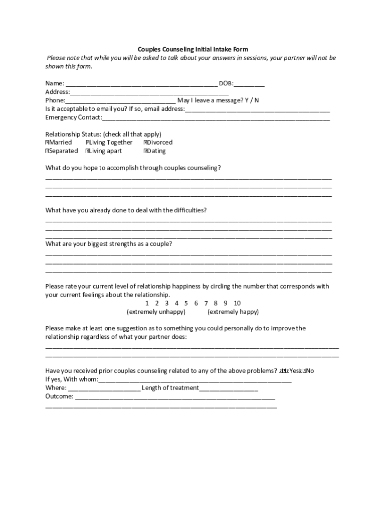 Free Printable Couples Therapy Worksheets Fill Out Sign Online DocHub