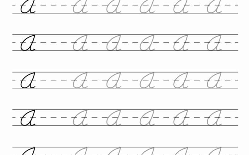 Free Printable Cursive Alphabet Practice Sheets Capital A