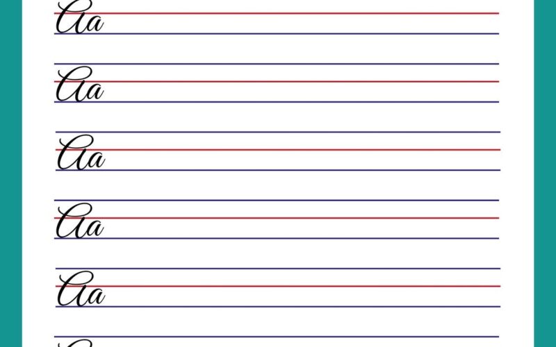 Free Printable Cursive Writing Worksheet Templates Canva