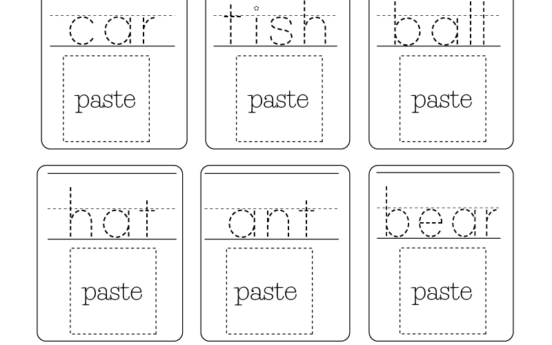 Free Printable Cut and Paste Vocabulary Worksheet