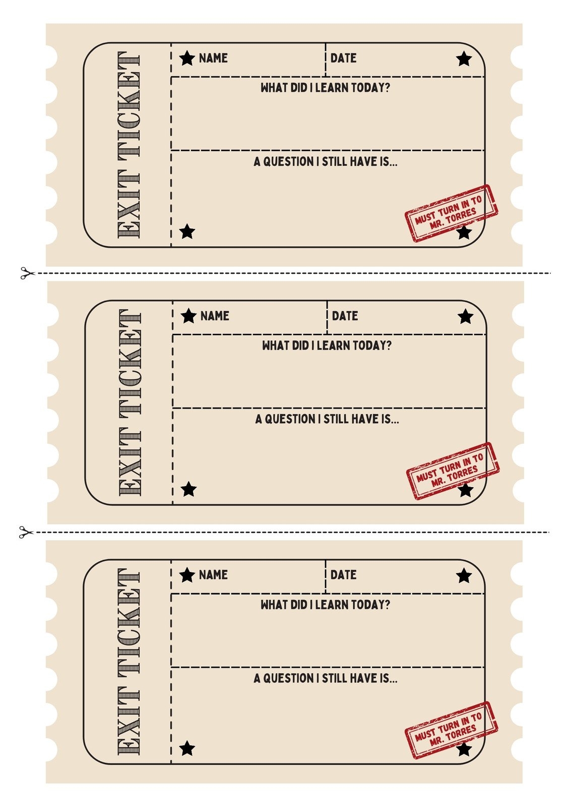 Free Printable Exit Ticket Templates You Can Customize Canva