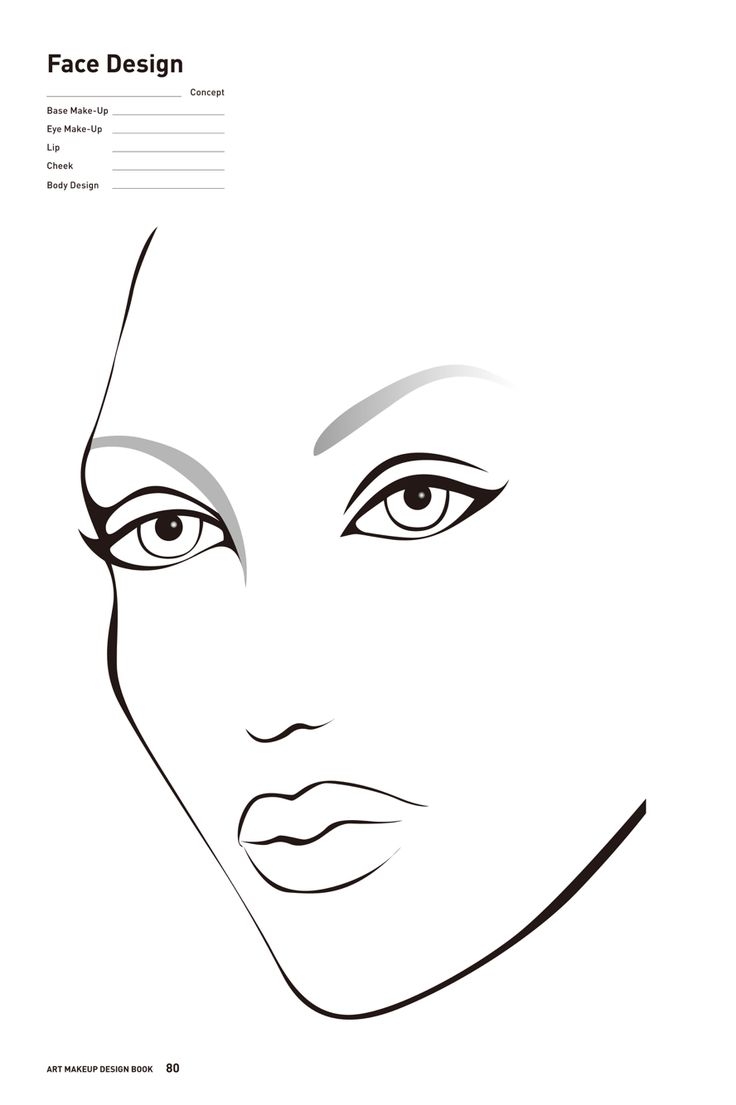printable makeup face template