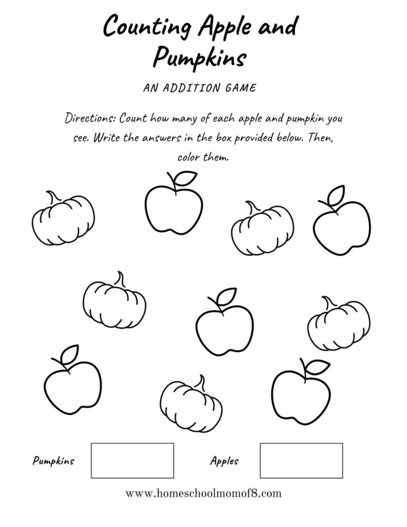 fall printable worksheets