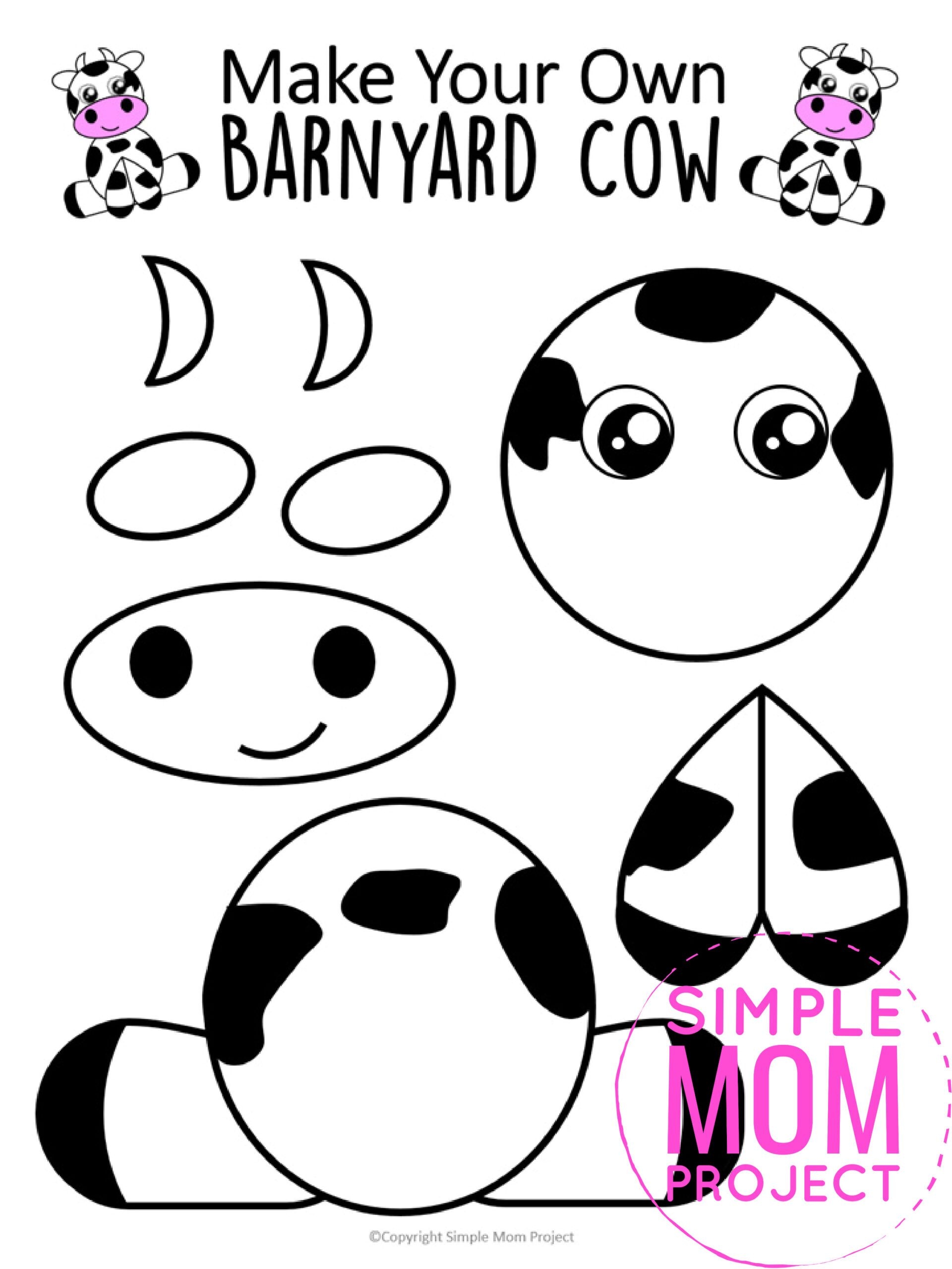 Free Printable Farm Cow Craft Art Project Simple Mom Project Free Printable Farm Cow Craft Art Project Simple Mom Project