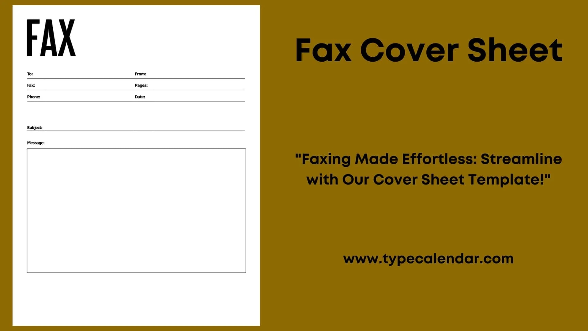 printable fax cover page template