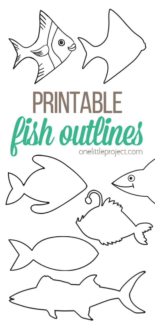 Free Printable Fish Outline Pages Fish Templates One Little Project