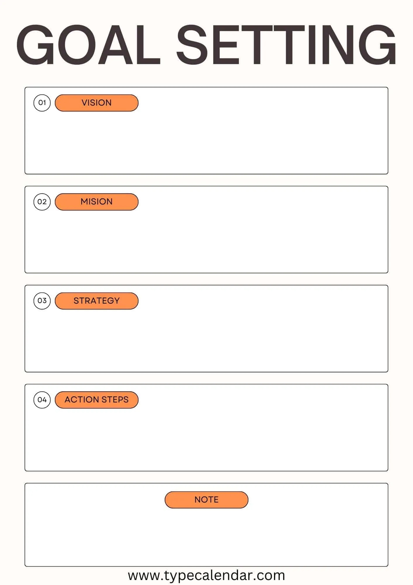 printable goals worksheet