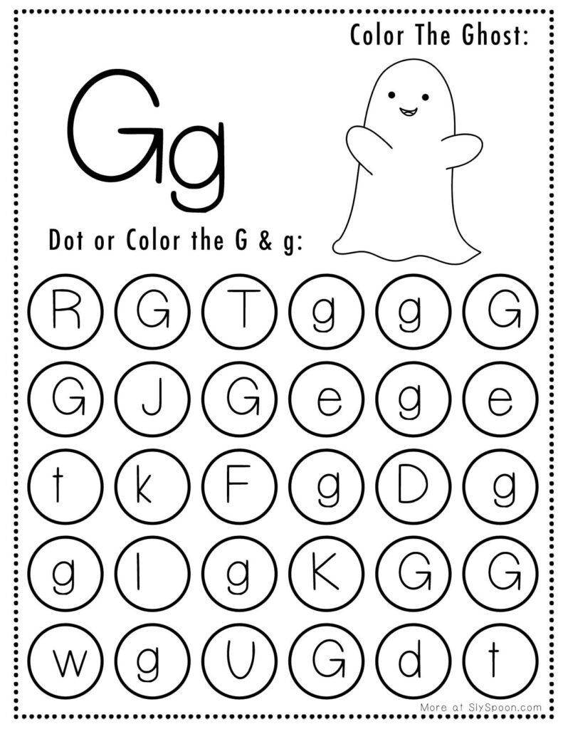 Free Printable Halloween Themed Letter G Dot Marker Activity Worksheets Sly Spoon Free Printable Halloween Themed Letter G Dot Marker Activity Worksheets Sly Spoon