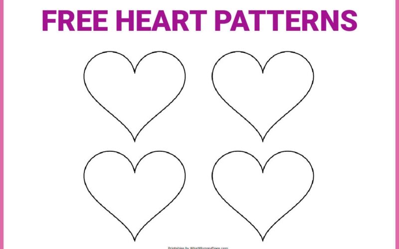 Free Printable Heart Templates 9 Large Medium Small Stencils To Cut Out What Mommy Does
